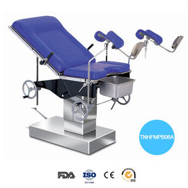Stainless Steel Hydraulic Operation Table Blue Mattress Labor Control Gyn Examination Chair